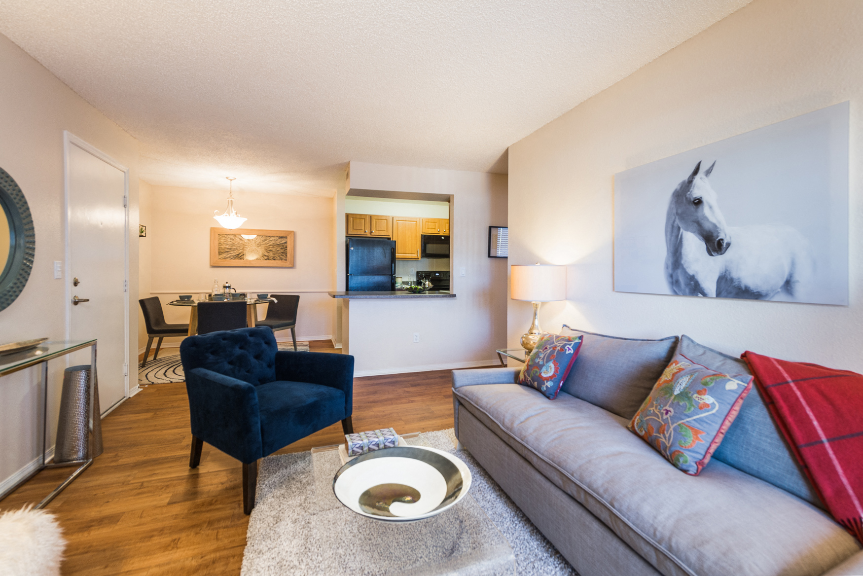 Living Room at Apres Apartments in Aurora, CO