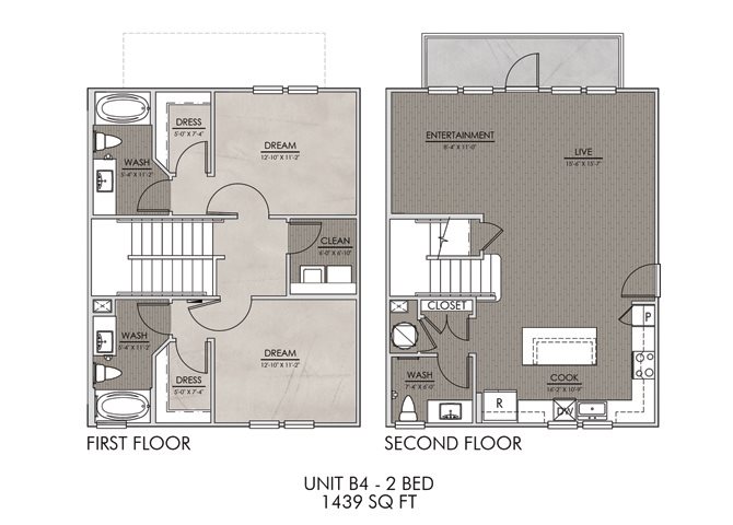 B4- Two Bedroom/Two Bath- 1439 sf Floor Plan 11