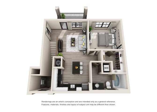 A4.2- One Bedroom/One Bath- 828sf Floor Plan 6