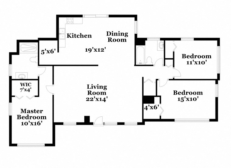 floor plan of a two story house with a kitchen and a living room