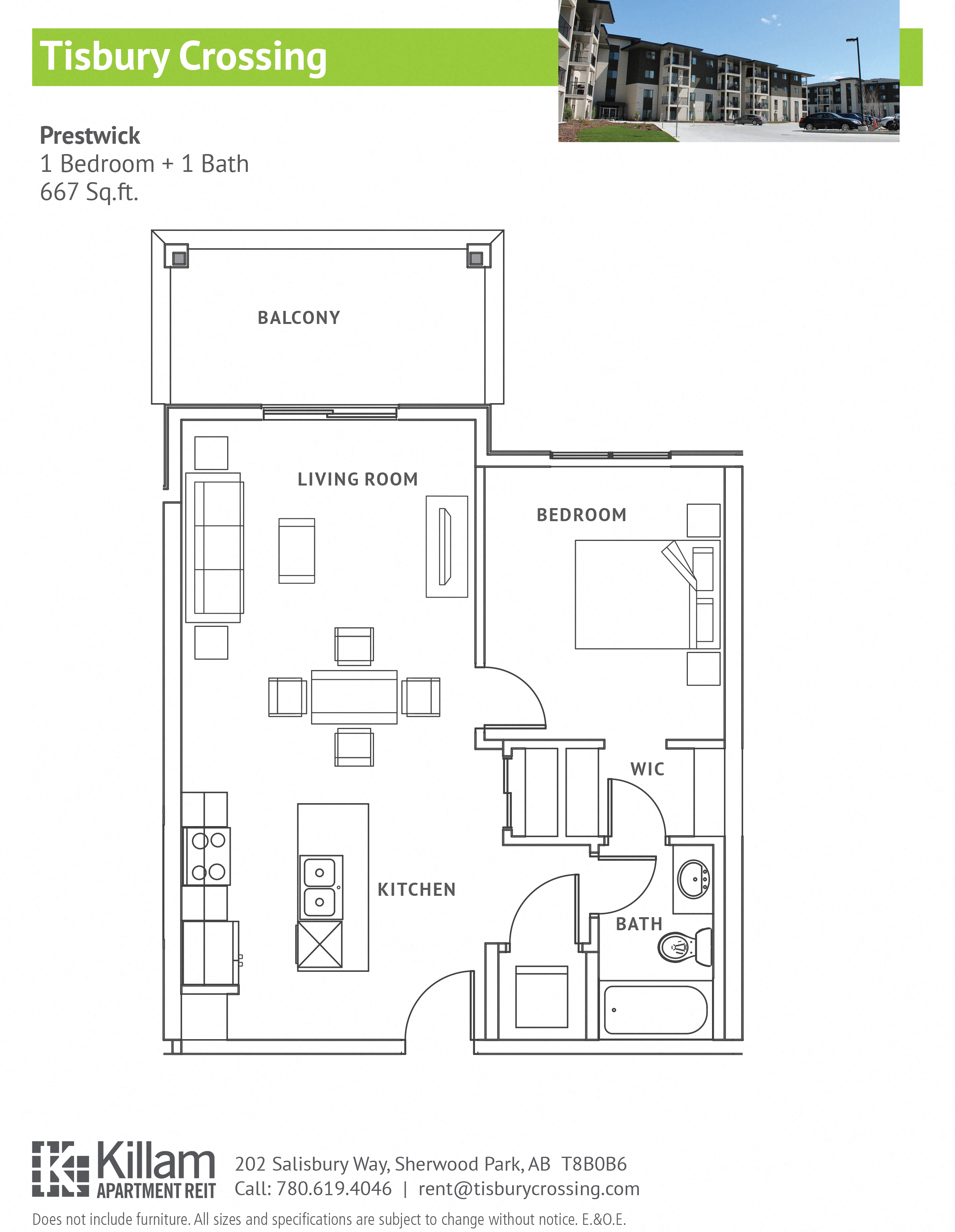 Prestwick 1 Bedroom + 1 Bath