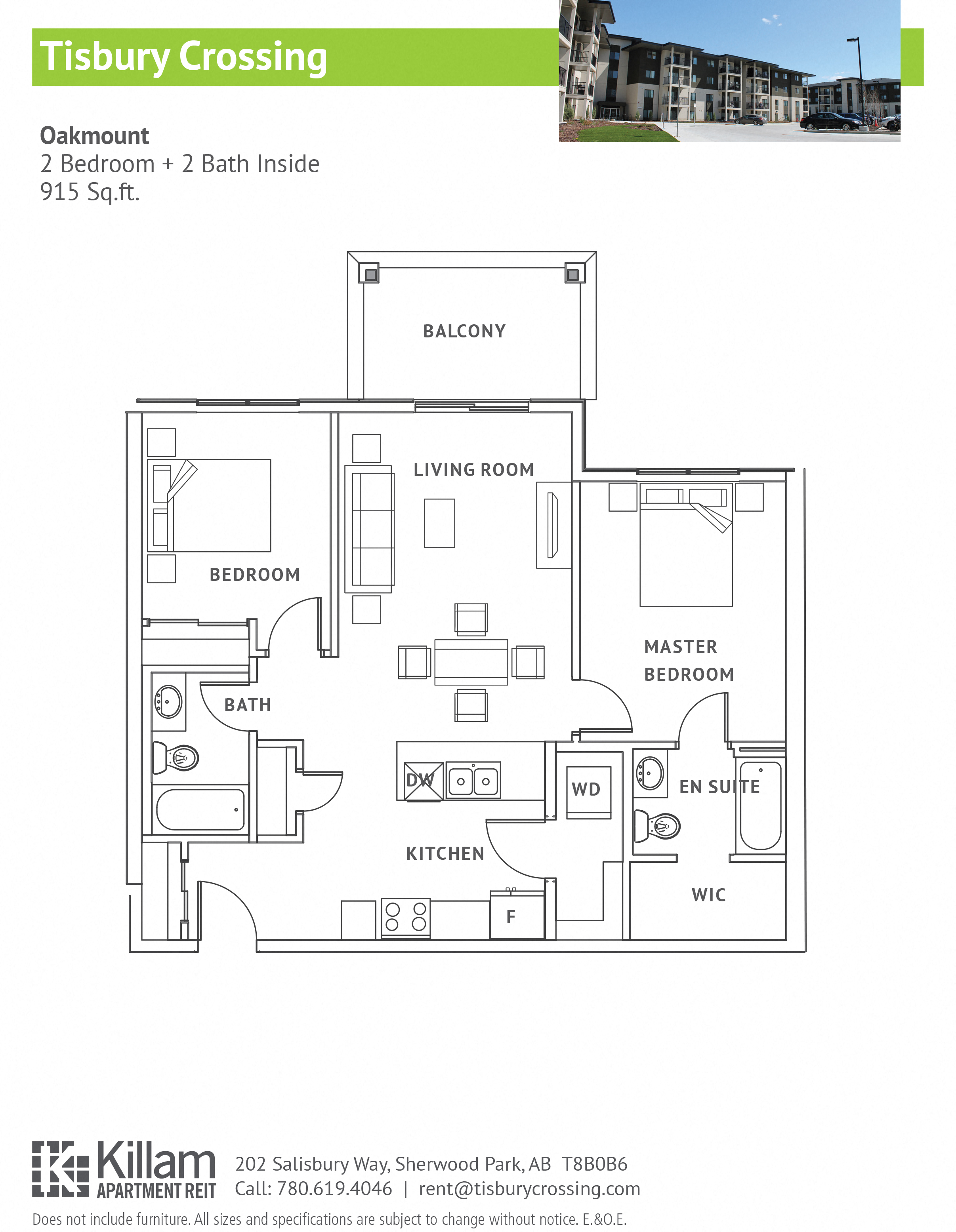 Oakmount 2 Bedroom + 2 Bath Inside