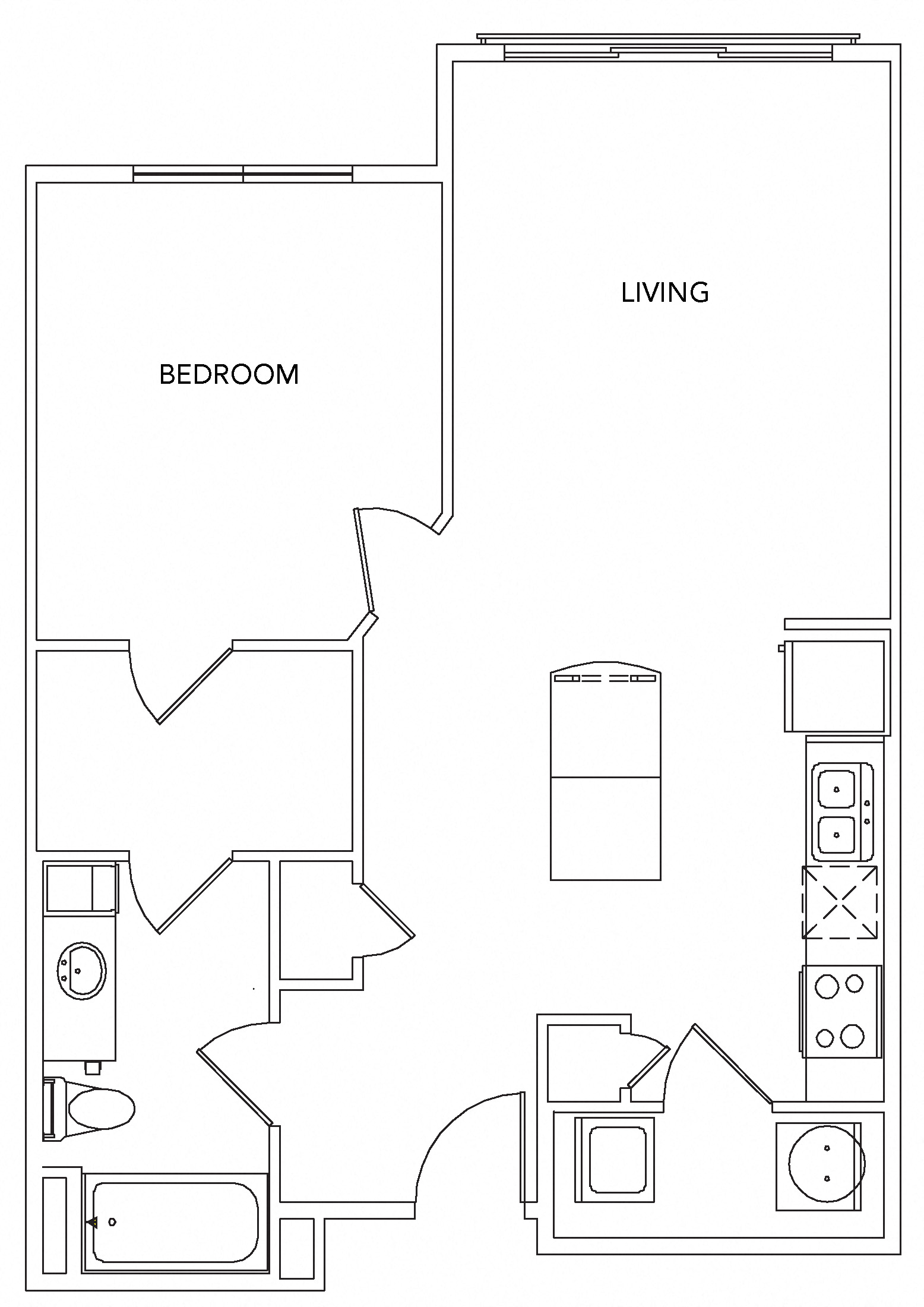 A1+ Floorplan - 716 sq. ft.