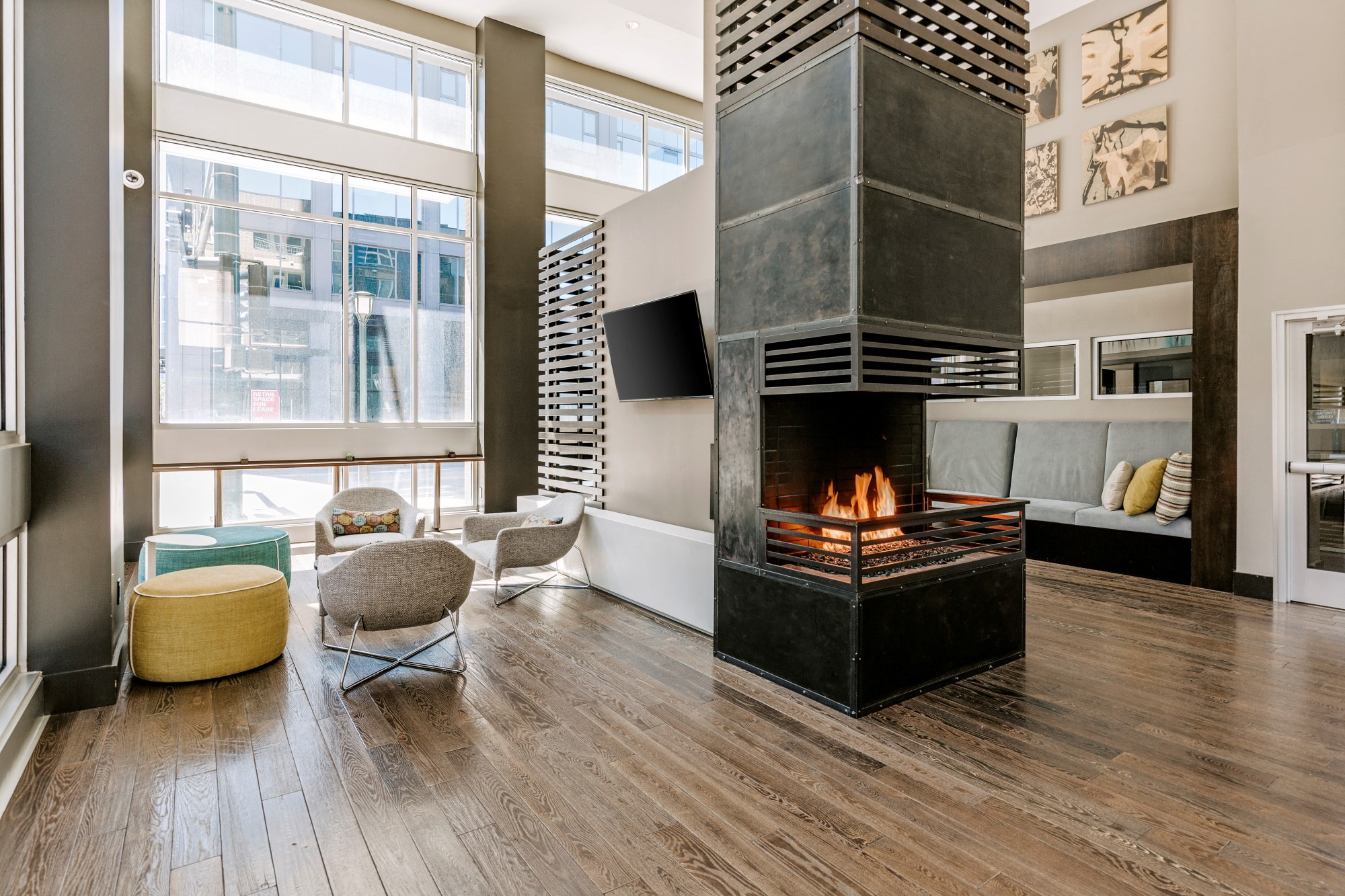 City House Apartments Indoor Fireplace