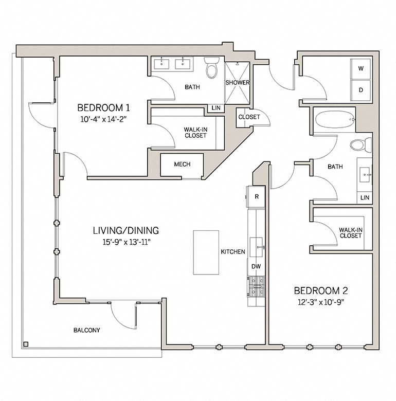 Two Bed Two Bath B16a at AVE King of Prussia, King of Prussia, Pennsylvania