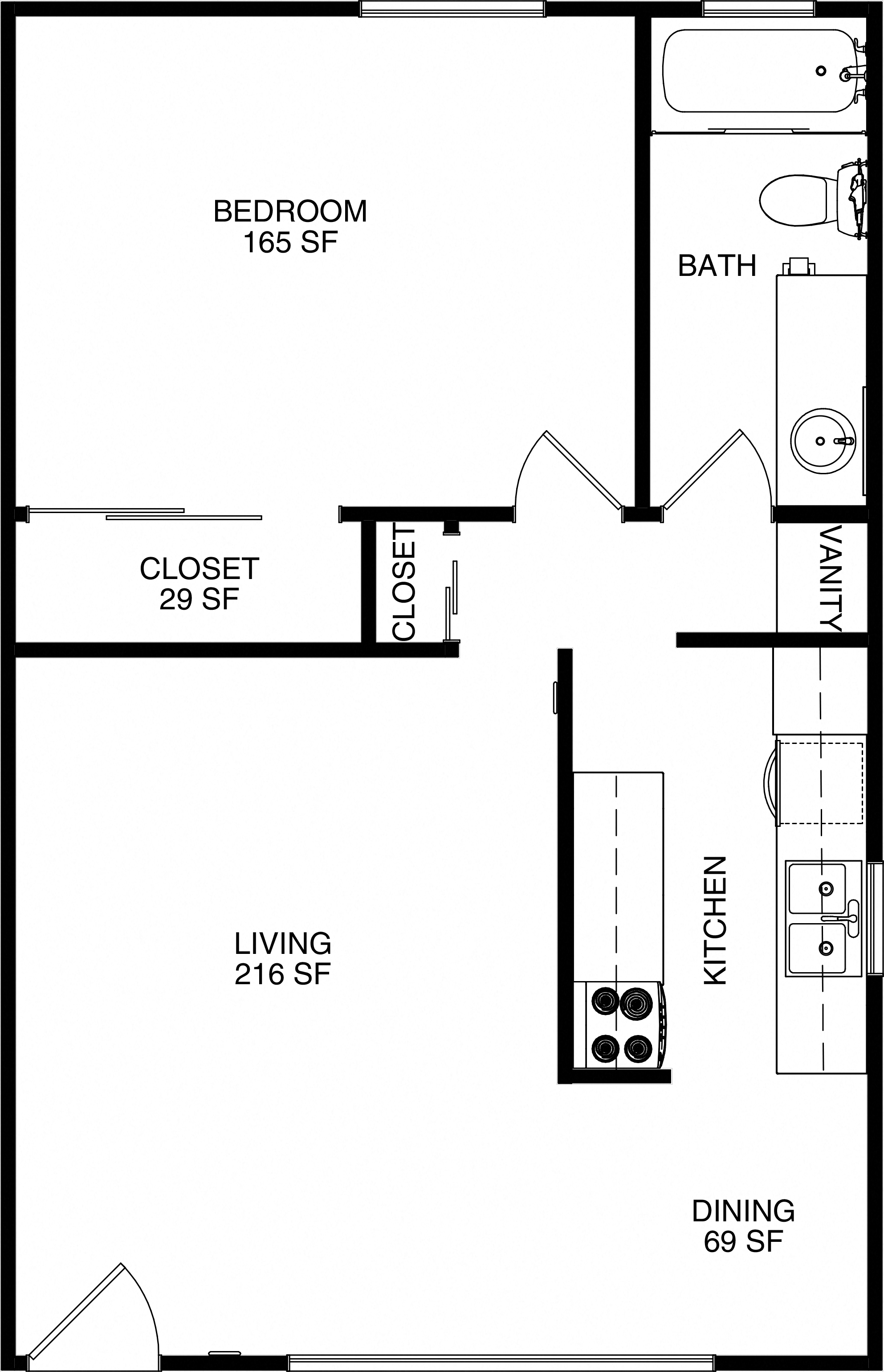 1 Bedroom 1 Bath