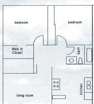 2 bedroom 1 bath