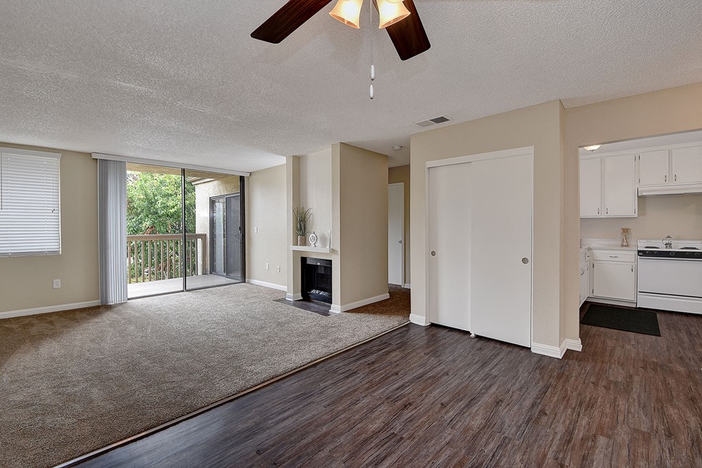Living room and KITCHEN at LAKE DIANNE, Santa Ana