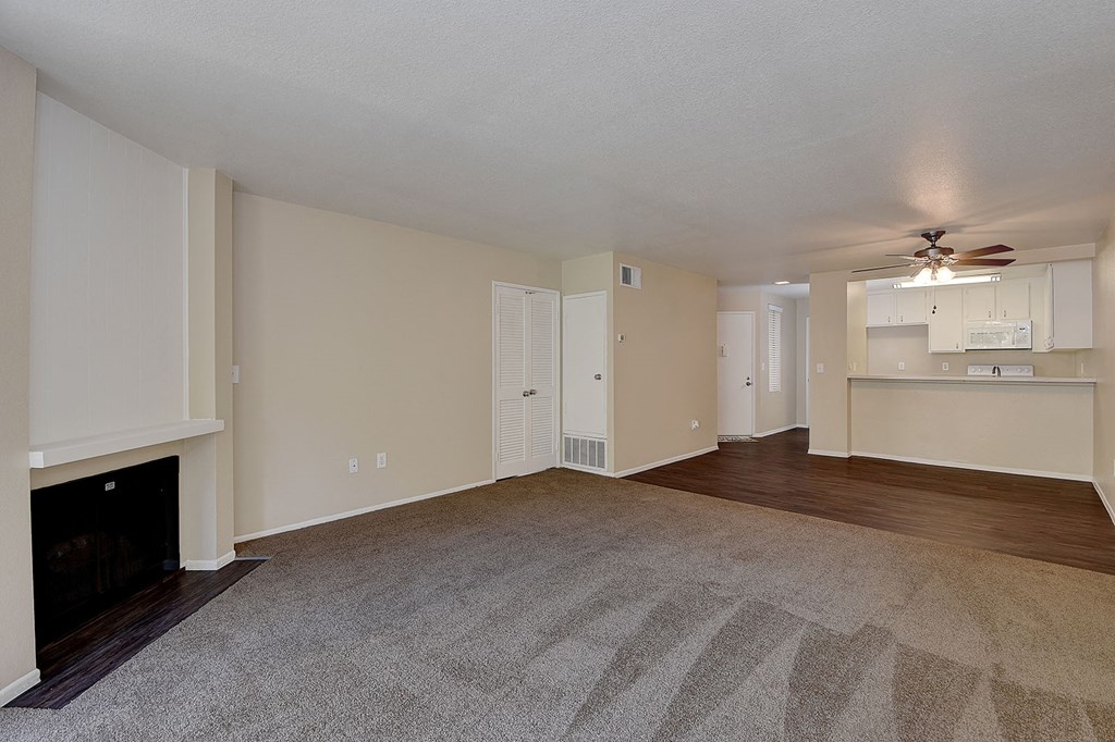 Living and kitchen area at LAKE DIANNE, Santa Ana