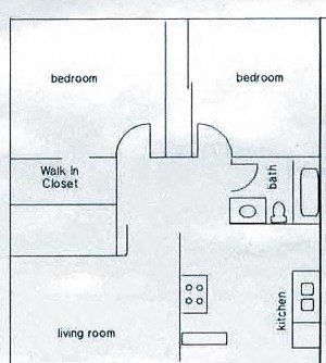 2 bedroom 1 bath