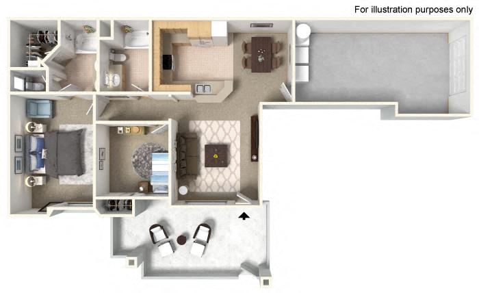 Plan 2A FloorPlan 3D at TERRAZA DEL SOL, Rancho Cucamonga, CA, 91730