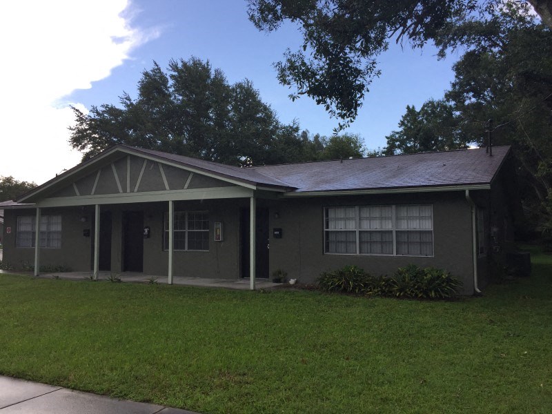 a house with a lawn and a tree
