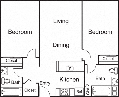 2 Bedroom 2 Bathroom A