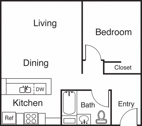 1 Bedroom 1 Bathroom A