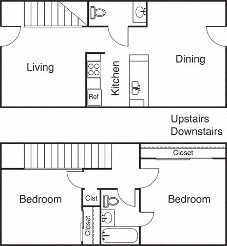 2 Bedroom 1.5 Bathroom Townhome