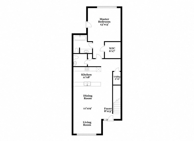 a floor plan of a house with a combination of bedrooms and baths