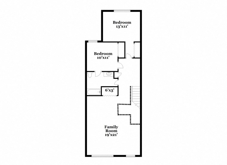 a floor plan of a house with a bedroom and a living room