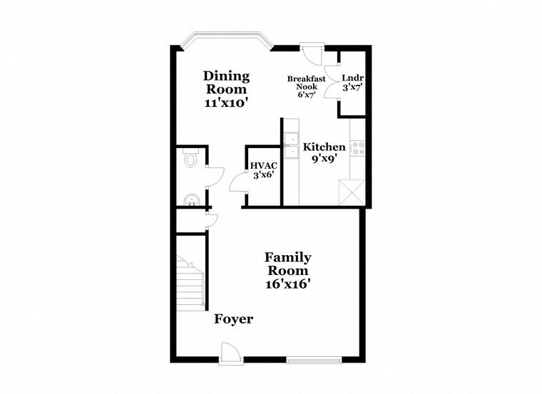 a floor plan of a house with a bedroom and a family room