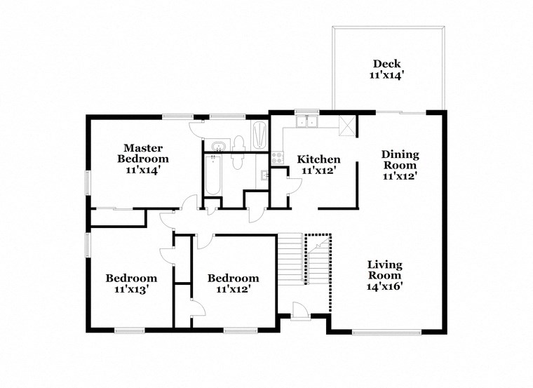 a floor plan of a house with two bedrooms and a study