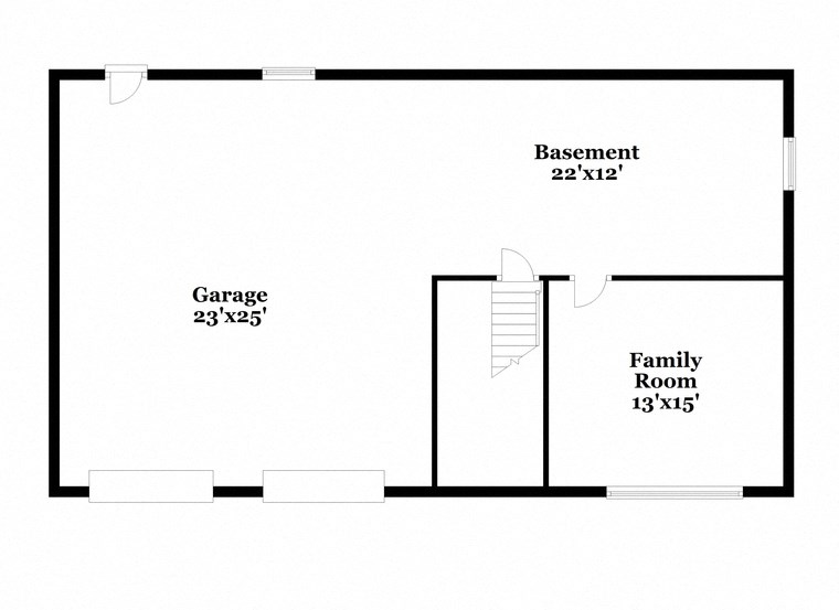 a floor plan of a house with a bedroom and a living room