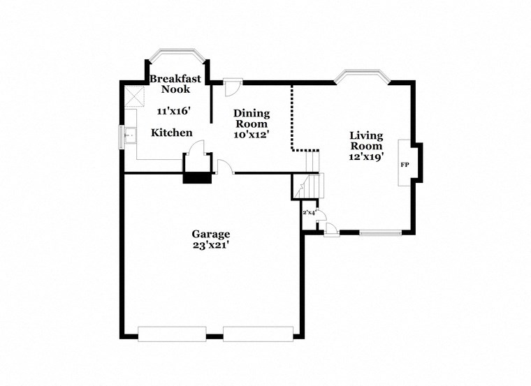 floor plan of the second floor of the house with two bedrooms and a conservatory