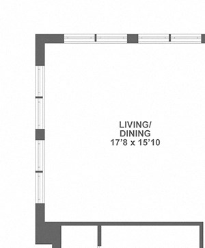 large one bedroom, corner unit