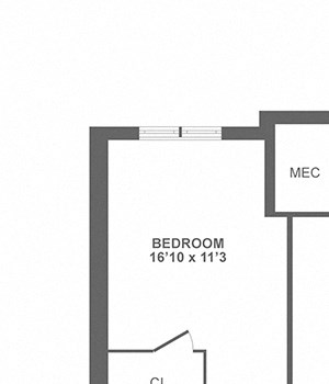 large one bedroom, bay window