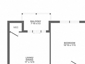 one bedroom, balcony, loft