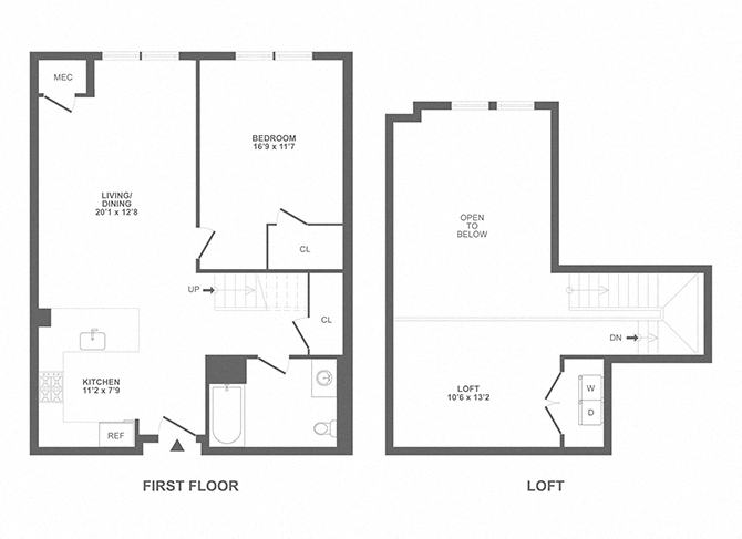 one bedroom, loft