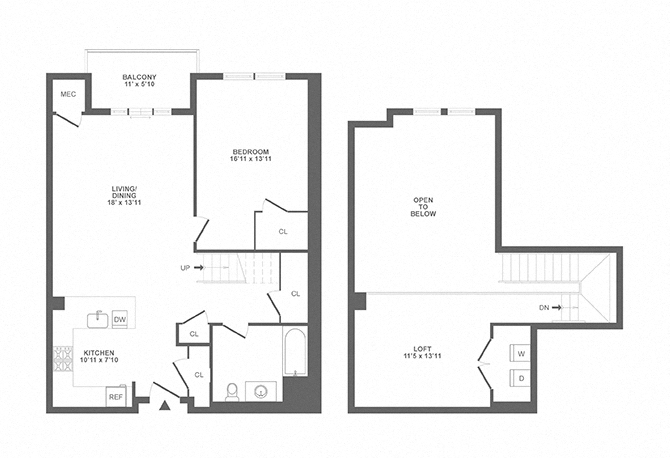 large on bedroom, loft, balcony