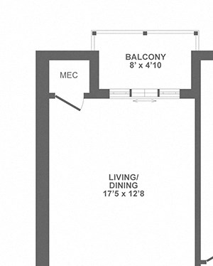 one bedroom, balcony