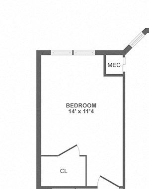 one bedroom, bay window