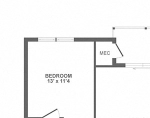 large two bedroom, balcony, open layout