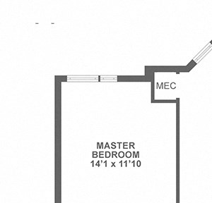 large two bedroom, bay window