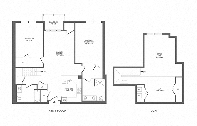 two bedroom, loft
