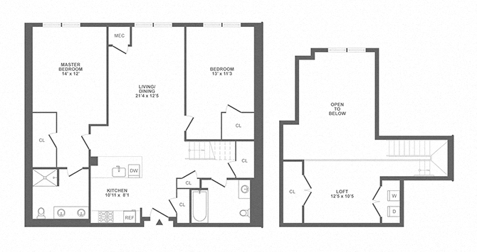 two bedroom, loft