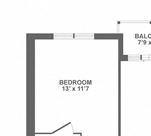 large two bedroom, balcony