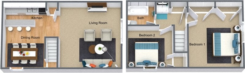 Two bedroom townhome