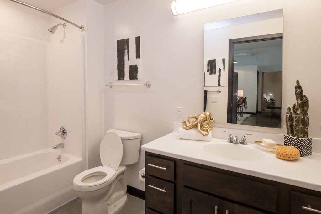 a bathroom with a sink toilet and a mirror