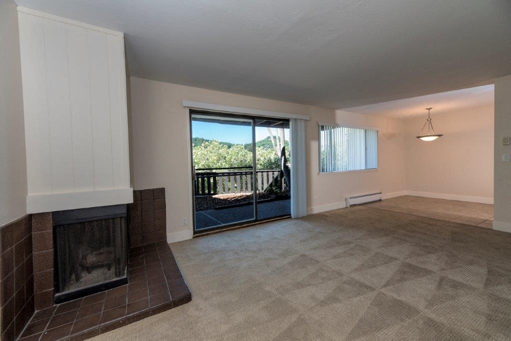 Parkside Apartments empty living room and fire place