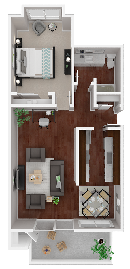 Parkside Apartments_San Anselmo CA_Floor Plan_The Lake_One Bedroom One Bathroom