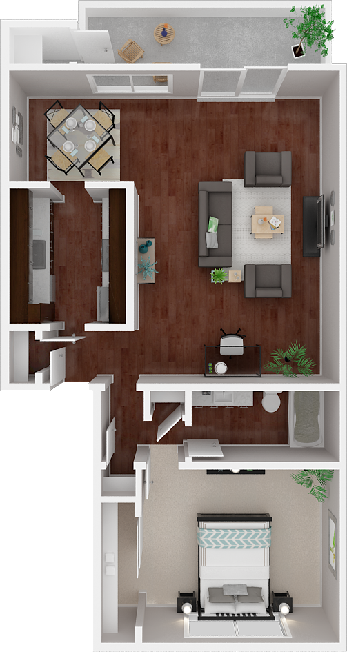 Parkside Apartments_San Anselmo CA_Floor Plan_The Mendocino_One Bedroom One Bathroom