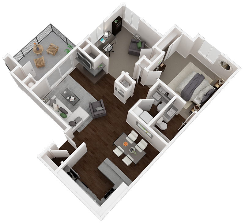 Two Bedroom Floor Plan Lakeridge East & West Apartment Homes | Reno Nevada 89519