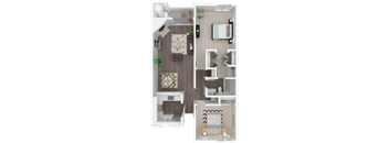 Two bedroom floor plan  l Ellington Apartments in Davis CA