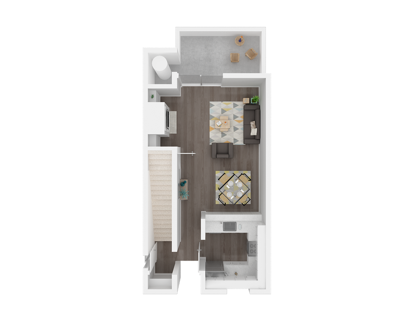 studio bedroom floor plan l Ellington Apartments in Davis CA