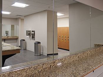 locker rooms and showers at Residences at Halle, Cleveland, OH