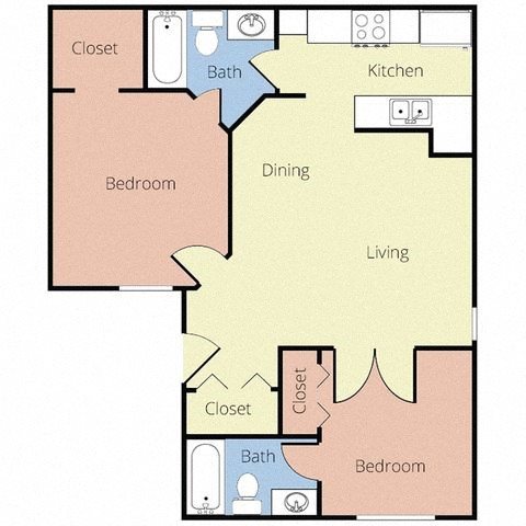 2 Bedroom Floor Plan 1