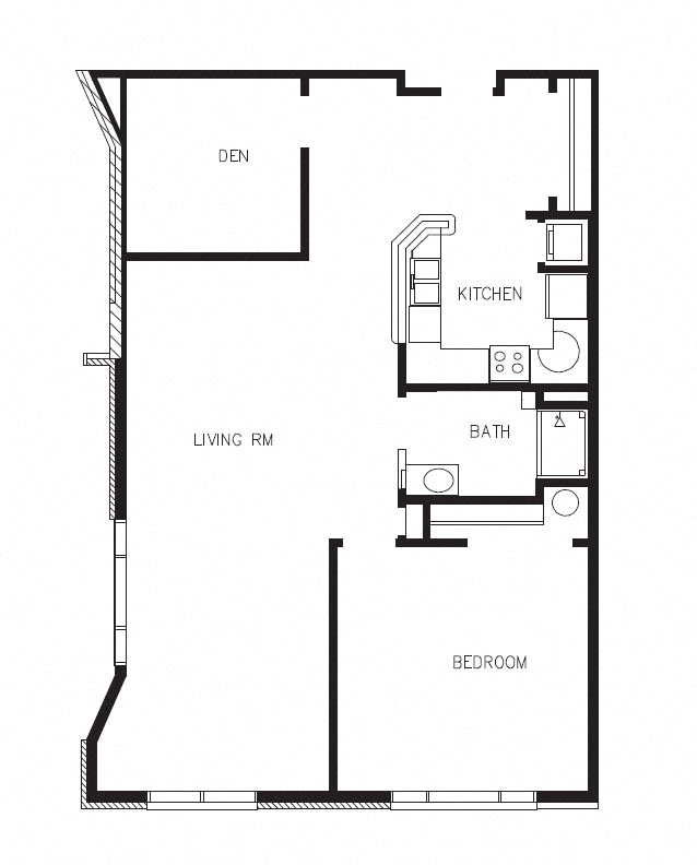 Legacy - 1 Bed, 1 Bath + Den (G)