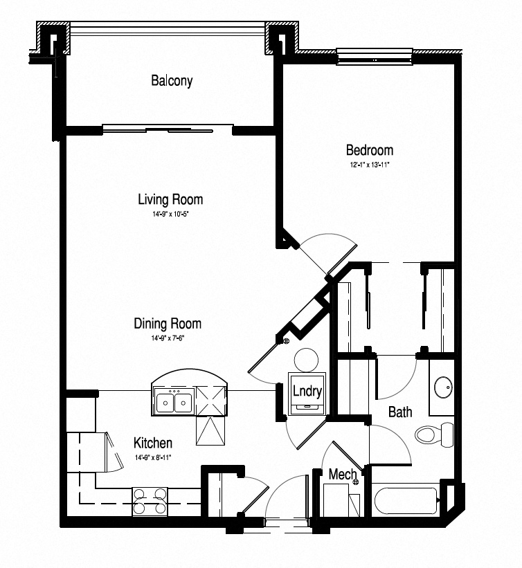861sqft 1 Bed, 1 Bath - Epoch