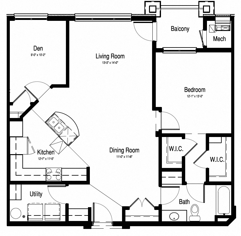 1160sqft - 1 Bed + Den, 1 Bath - Epoch